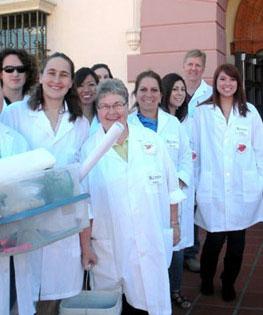 Scitrek volunteers performing chemistry outreach