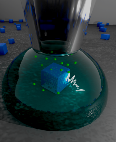 electrochemical impedance measurement over a single pseudo-capacitor.